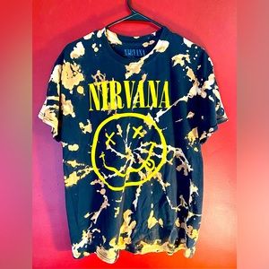 Nirvana Cotton T Shirt Tie Dye Large Band Tee Short Sleeve